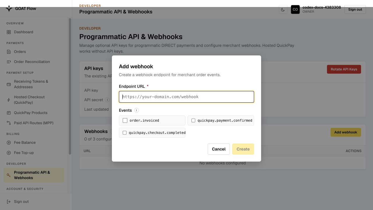 Add Webhook