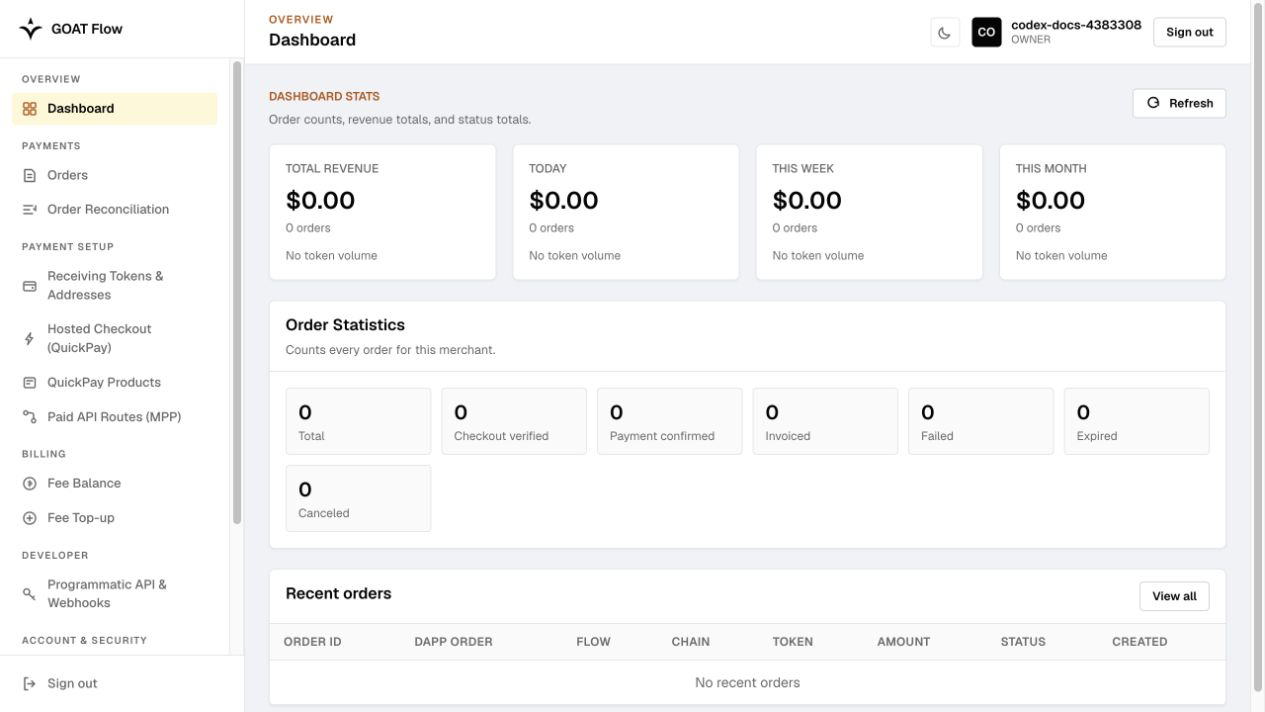 New Merchant Dashboard