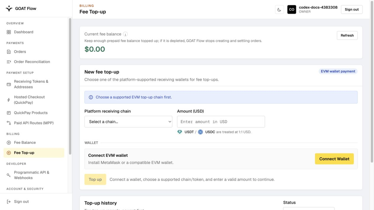 Testnet3 Fee Top-up