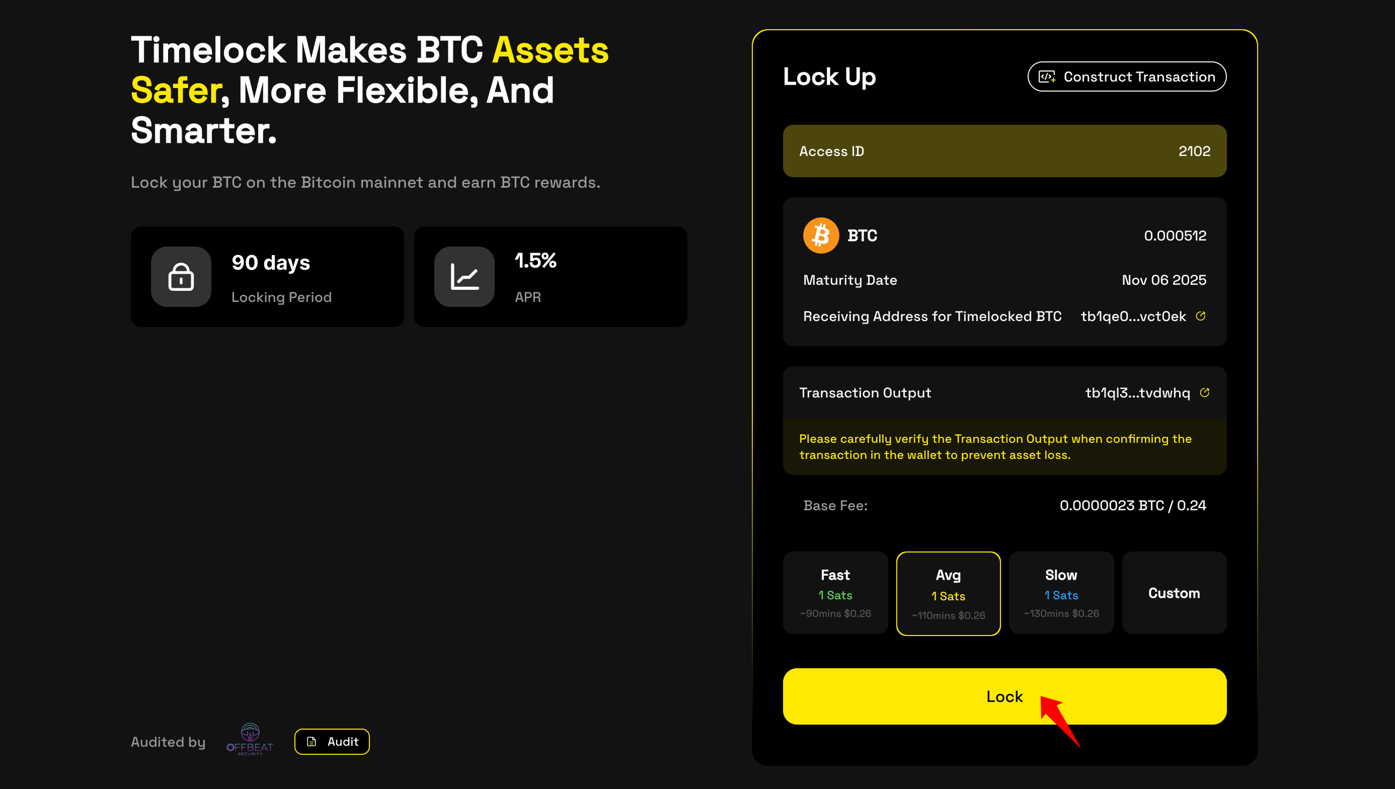 Start the lock transaction