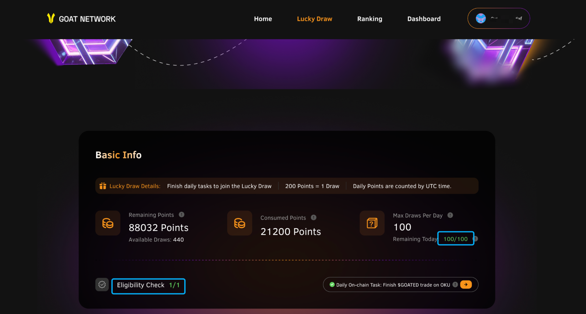 Lucky Draw eligibility state